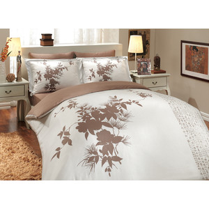 Комплект постельного белья Hobby home collection Семейный, сатин, Estate, коричневый (1501000308)