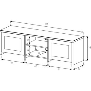 фото Тумба под телевизор sonorous lb 1620 b-wnt