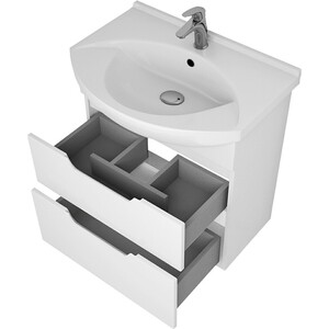 Мебель для ванной Dreja Laguna Plus 65 с ящиками, белый глянец