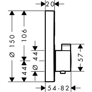 Термостат для душа Hansgrohe ShowerSelect S с механизмом, хром (15744000, 01800180)