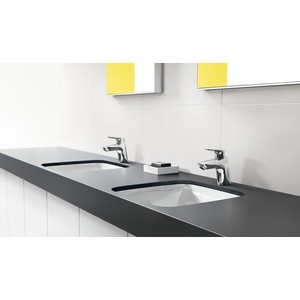 фото Смеситель для раковины hansgrohe logis с донным клапаном push-open, хром (71077000)