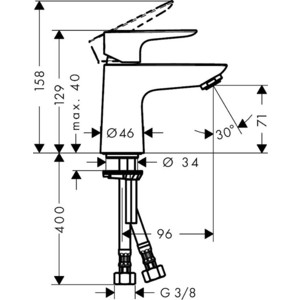 фото Смеситель для раковины hansgrohe talis e хром (71702000)