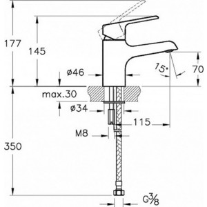 фото Смеситель для раковины vitra axe (a41069exp)