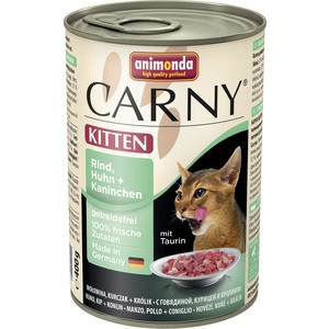 

Консервы Animonda CARNY Kitten с говядиной, курицей и кроликом для котят 400г (83713), CARNY Kitten с говядиной, курицей и кроликом для котят 400г (83713)