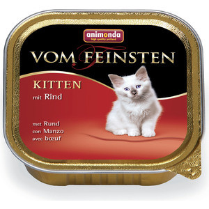 Консервы Animonda Vom Feinsten Kitten с говядиной для котят 100г (83448) Vom Feinsten Kitten с говядиной для котят 100г (83448) - фото 1