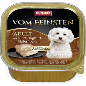 Консервы Animonda Vom Feinsten Adult меню для гурманов с говядиной, йогуртом и овсяными хлопьями для привередливых собак 150г (82665)