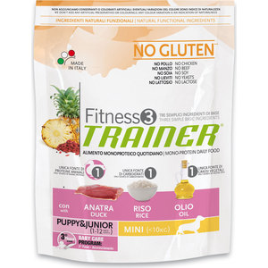 Сухой корм Trainer Fitness3 No Gluten Mini Puppy&Junior Duck&Rice с уткой и рисом для щенков и юниоров мелких пород 800г