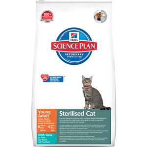 

Сухой корм Hill's Science Plan Sterilised Cat Young Adult with Tuna с тунцом для стерилизованных кошек от 6 мес до 6 лет 8кг (10293), Science Plan Sterilised Cat Young Adult with Tuna с тунцом для стерилизованных кошек от 6 мес до 6 лет 8кг (10293)