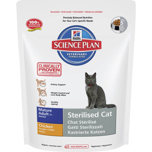Сухой корм Hill's Science Plan Sterilised Cat Mature Adult 7+ with Chicken с курицей для стерилизованных пожилых кошек 3,5кг (9356) сухой корм hill s science plan sterilised cat mature adult 7 with chicken с курицей для стерилизованных пожилых кошек 3 5кг 9356
