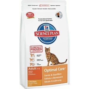 

Сухой корм Hill's Science Plan Optimal Care Adult with Chicken с курицей для кошек 10кг (4296), Science Plan Optimal Care Adult with Chicken с курицей для кошек 10кг (4296)