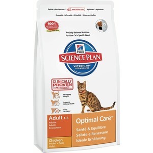 фото Сухой корм hill's science plan optimal care adult with chicken с курицей для кошек 15кг (6291)