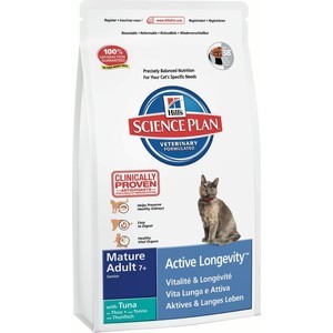 фото Сухой корм hill's science plan active longevity mature adult 7+ with tuna с тунцом для пожилых кошек 2кг (8770)