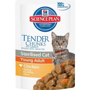 фото Паучи hill's science plan sterilised cat young adult with chicken с курицей для стерилизованных кошек от 6 мес до 6 лет 85г (1941)