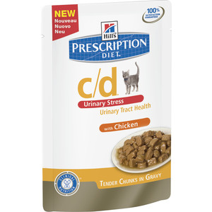 

Паучи Hill's Prescription Diet c/d Urinary Care Urinary Stress with Chicken с курицей диета при цистите для кошек 85г (2862), Prescription Diet c/d Urinary Care Urinary Stress with Chicken с курицей диета при цистите для кошек 85г (2862)