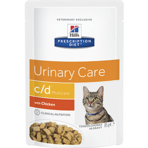 фото Паучи hill's prescription diet c/d urinary care milticare with chicken с курицей диета при профилактике мкб для кошек 85г (1188)