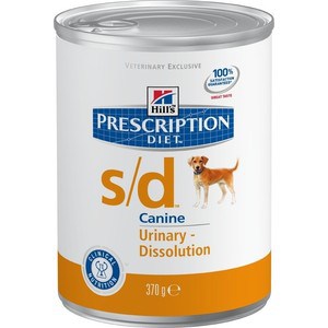 фото Консервы hill's prescription diet s/d canine urinary dissolution диета при лечении мкб для собак 370г (8015)