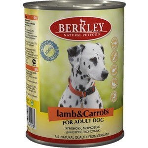 Консервы Berkley For Adult Dog Lamb & Carrots с ягненком и морковью для взрослых собак 400г (75020)