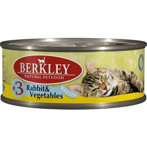 

Консервы Berkley Kitten Rabbit & Vegetables № 3 с кроликом и овощами для котят 100г (75102), Kitten Rabbit & Vegetables № 3 с кроликом и овощами для котят 100г (75102)