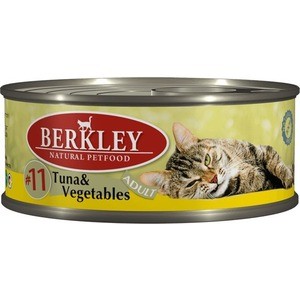 фото Консервы berkley adult tuna & vegetables № 11 с тунцом и овощами для взрослых кошек 100г (75110)