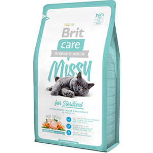 Сухой корм Brit Care Cat Missy for Sterilised гипоаллергенный с курицей и рисом для стерилизованных кошек 7кг (132624)
