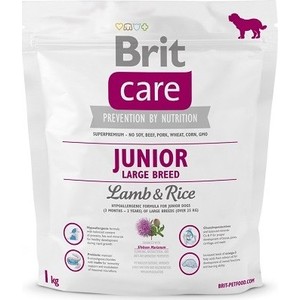 Сухой корм  Brit Care Junior Large Breed Lamb & Rice гипоаллергенный с ягненком и рисом для молодых собак крупных пород 1кг (132705)