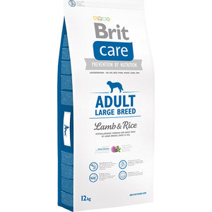 фото Сухой корм brit care adult large breed lamb & rice гипоаллергенный с ягненком и рисом для взрослых собак крупных пород 12кг (132712)