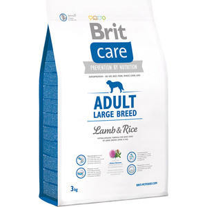 фото Сухой корм brit care adult large breed lamb & rice гипоаллергенный с ягненком и рисом для взрослых собак крупных пород 3кг (132713)