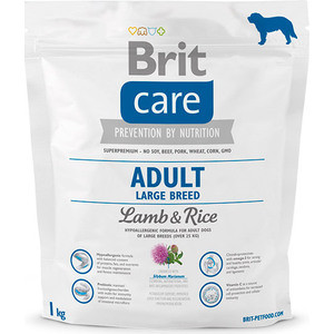 фото Сухой корм brit care adult large breed lamb & rice гипоаллергенный с ягненком и рисом для взрослых собак крупных пород 1кг (132714)