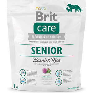фото Сухой корм brit care senior all breed lamb & rice гипоаллергенный с ягненком и рисом для пожилых собак всех пород 1кг (132717)
