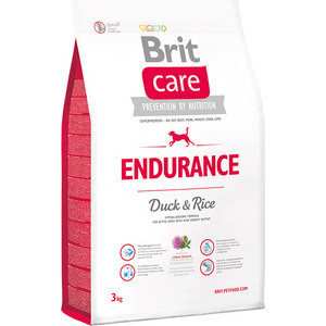 фото Сухой корм brit care endurance duck & rice гипоаллергенный с уткой и рисом для активных собак 3кг (132740)