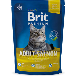 фото Сухой корм brit premium cat adult salmon с лососем в лососевом соусе для взрослых кошек 1,5кг (513123)