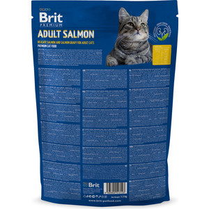 Сухой корм Brit Premium Cat Adult Salmon с лососем в лососевом соусе для взрослых кошек 1,5кг (513123) Premium Cat Adult Salmon с лососем в лососевом соусе для взрослых кошек 1,5кг (513123) - фото 2