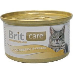 фото Консервы brit care cat chicken breast & cheese с куриной грудкой и сыром для кошек 80г (100059)