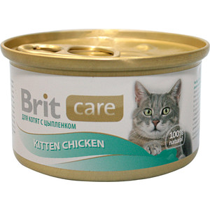 

Консервы Brit Care Cat Kitten Chicken с цыплёнком для котят 80г (100061), Care Cat Kitten Chicken с цыплёнком для котят 80г (100061)