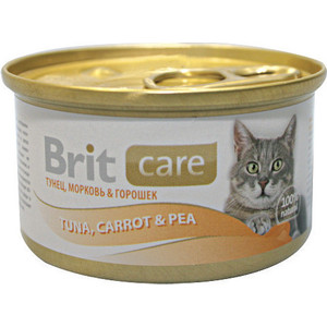 фото Консервы brit care cat tuna,carrot & pea с тунцом,морковью и горошком для кошек 80г (100062)