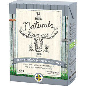Консервы BOZITA Naturals Elk кусочки в желе с мясом лося для собак 370г (4264)