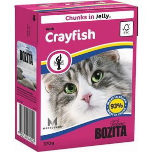 фото Консервы bozita chunks in jelly with crayfish кусочки в желе с лангустом для кошек 370г (4952)