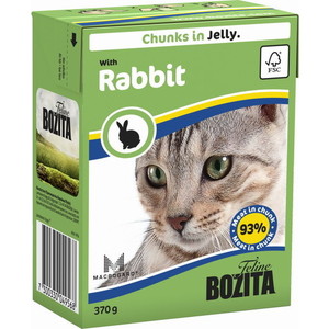 фото Консервы bozita chunks in jelly with rabbit кусочки в желе с кроликом для кошек 370г (4956)