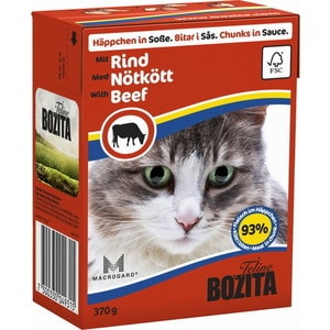 фото Консервы bozita chunks in sauce with beef кусочки в соусе с говядиной для кошек 370г (4931)