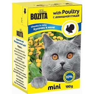 

Консервы BOZITA MINI Chunks in Jelly with Poultry кусочки в желе с домашней птицей для кошек 190г (2100), MINI Chunks in Jelly with Poultry кусочки в желе с домашней птицей для кошек 190г (2100)