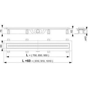 Душевой лоток AlcaPlast APZ9 с матовой решеткой Simple 9 (APZ9-950M / AG100201950)