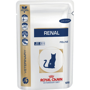 фото Паучи royal canin renal feline with chicken диета с курицей при хронической почечной недостаточности для кошек 85г (794001)