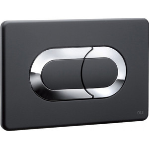Кнопка смыва OLI Salina Soft-touch пневматическая, черная/хром (640097) кнопка смыва oli salina пневматическая белая 640081