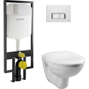 Комплект унитаза Vitra Normus унитаз с сиденьем микролифт + инсталляция + кнопка хром (9773B003-7200) инсталляция vitra