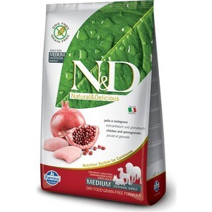 

Сухой корм Farmina N&D Adult Dog Medium GF Chicken & Pomegranate беззерновой с курицей и гранатом для собак всех пород 12кг (20192), N&D Adult Dog Medium GF Chicken & Pomegranate беззерновой с курицей и гранатом для собак всех пород 12кг (20192)