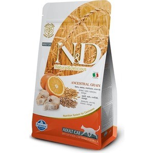 

Сухой корм Farmina N&D Adult Cat LG Codfish & Orange низкозерновой с треской и апельсином для кошек 1,5кг (21588), N&D Adult Cat LG Codfish & Orange низкозерновой с треской и апельсином для кошек 1,5кг (21588)