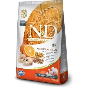

Сухой корм Farmina N&D Adult Dog Medium LG Codfish & Orange низкозерновой с треской и апельсином для собак всех пород 12кг (21526), N&D Adult Dog Medium LG Codfish & Orange низкозерновой с треской и апельсином для собак всех пород 12кг (21526)