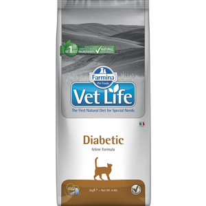 фото Сухой корм farmina vet life diabetic feline диета при сахарном диабете для кошек 2кг