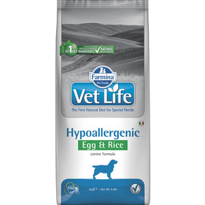 фото Сухой корм farmina vet life hipoallergenic canine egg & rice диета с яйцом и рисом при пищевой аллергии для собак 2кг