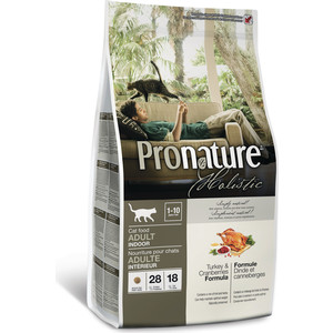 Сухой корм Pronature Holistic Adult Cat Indoor Turkey & Cranberries Formula с индейкой и клюквой для кошек живущих в помещении 2,72кг (102.2027) фото